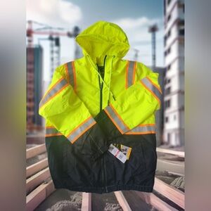 Axcent Safety Wear Class 3 Contrast Tape Bomber Jacket Sz M NEW